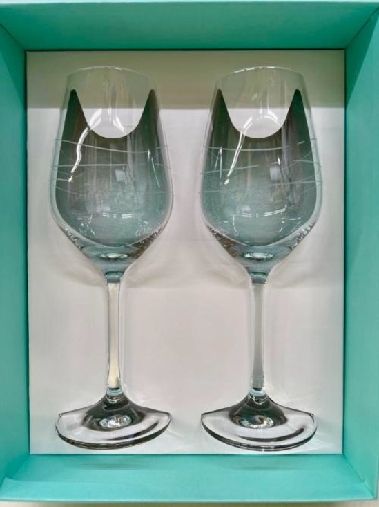 Tiffany & Co. Accessories - Tiffany & Co. Aqua-Tinted Crystal Wine Glasses, Set of 2